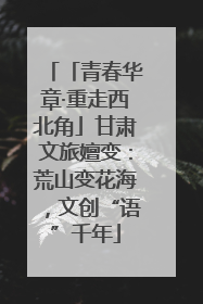 「青春华章·重走西北角」甘肃文旅嬗变：荒山变花海，文创“语”千年