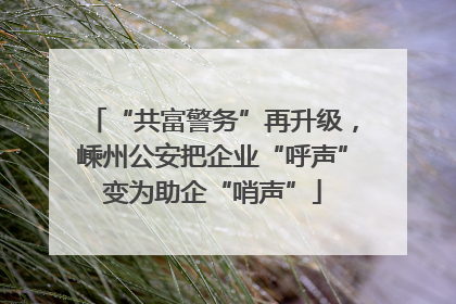 “共富警务”再升级，嵊州公安把企业“呼声”变为助企“哨声”