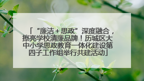 “廉洁＋思政”深度融合，擦亮学校清廉品牌！历城区大中小学思政教育一体化建设第四子工作组举行共建活动