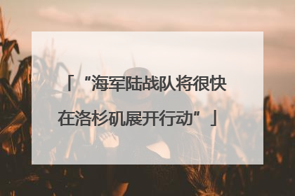 “海军陆战队将很快在洛杉矶展开行动”