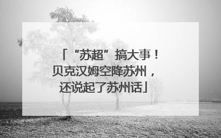 “苏超”搞大事！贝克汉姆空降苏州，还说起了苏州话