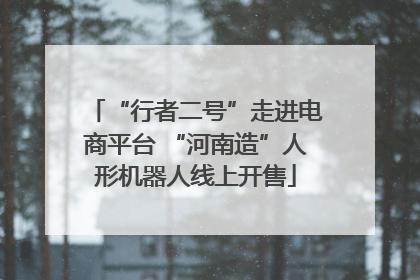 “行者二号”走进电商平台 “河南造”人形机器人线上开售