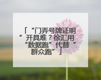 “门弄号牌证明”开具难？徐汇用“数据跑”代替“群众跑”