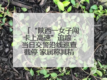 “陕西一女子闯卡上高速”追踪：当日交警沿线巡查截停 家属称其精神异常，已送医