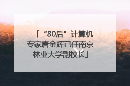 “80后”计算机专家唐金辉已任南京林业大学副校长