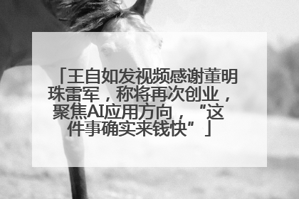 王自如发视频感谢董明珠雷军，称将再次创业，聚焦AI应用方向，“这件事确实来钱快”