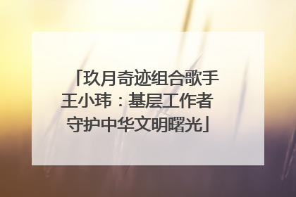 玖月奇迹组合歌手王小玮：基层工作者守护中华文明曙光