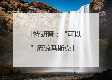 特朗普：“可以”原谅马斯克