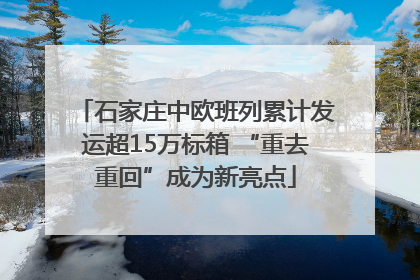 石家庄中欧班列累计发运超15万标箱 “重去重回”成为新亮点