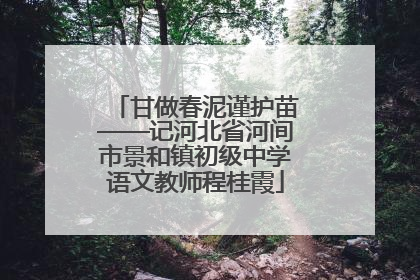 甘做春泥谨护苗——记河北省河间市景和镇初级中学语文教师程桂霞