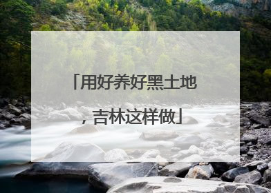 用好养好黑土地，吉林这样做