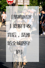 筝鸣时评丨夏粮丰收背后，是潍坊全城的守护