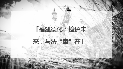 福建德化：检护未来，与法“童”在