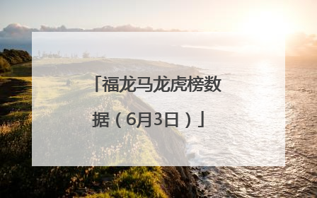 福龙马龙虎榜数据（6月3日）