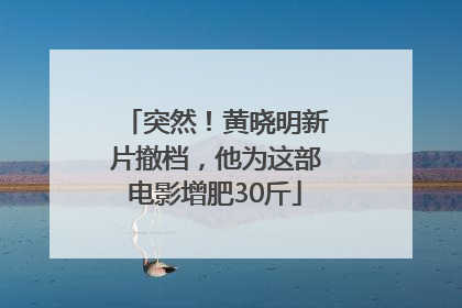 突然！黄晓明新片撤档，他为这部电影增肥30斤