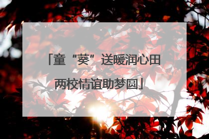 童“葵”送暖润心田 两校情谊助梦圆