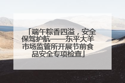 端午粽香四溢，安全保驾护航——东平大羊市场监管所开展节前食品安全专项检查