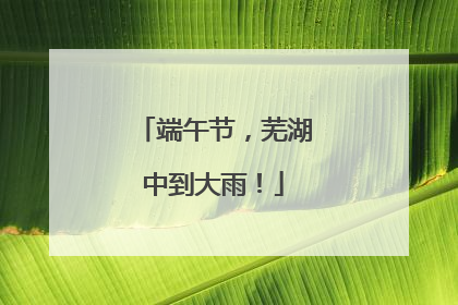 端午节，芜湖中到大雨！