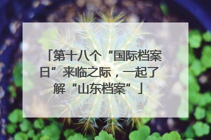 第十八个“国际档案日”来临之际，一起了解“山东档案”