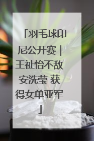 羽毛球印尼公开赛｜王祉怡不敌安洗莹 获得女单亚军