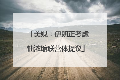 美媒：伊朗正考虑铀浓缩联营体提议