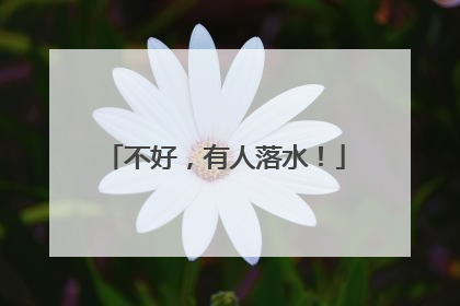 不好，有人落水！