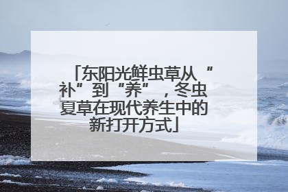 东阳光鲜虫草从“补”到“养”，冬虫夏草在现代养生中的新打开方式