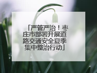 严管严治！枣庄市部署开展道路交通安全夏季集中整治行动