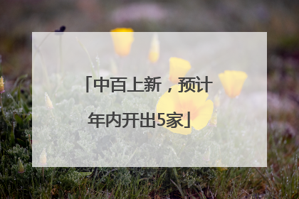 中百上新，预计年内开出5家