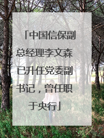 中国信保副总经理李文森已升任党委副书记，曾任职于央行