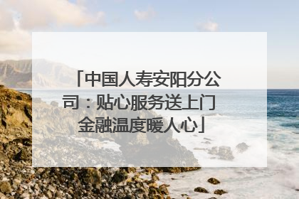中国人寿安阳分公司：贴心服务送上门 金融温度暖人心
