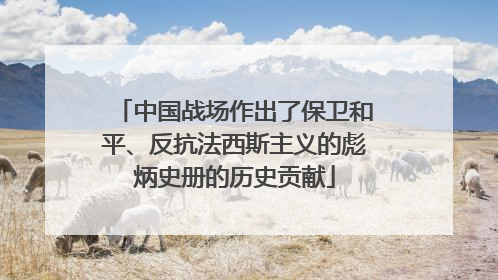 中国战场作出了保卫和平、反抗法西斯主义的彪炳史册的历史贡献
