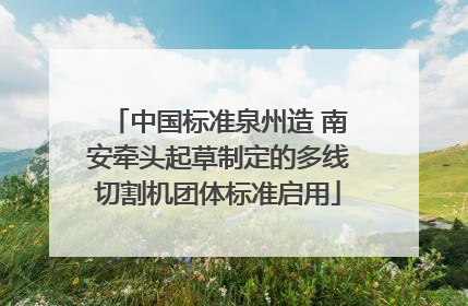 中国标准泉州造 南安牵头起草制定的多线切割机团体标准启用