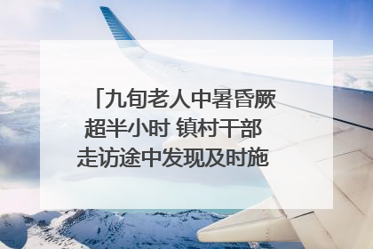 九旬老人中暑昏厥超半小时 镇村干部走访途中发现及时施救｜看见正能量