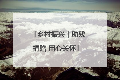 乡村振兴｜助残捐赠 用心关怀