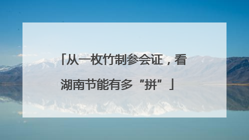 从一枚竹制参会证，看湖南节能有多“拼”