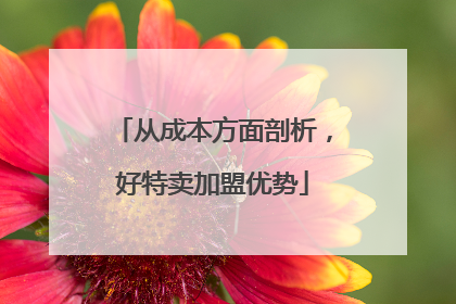从成本方面剖析，好特卖加盟优势