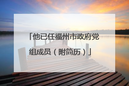 他已任福州市政府党组成员（附简历）