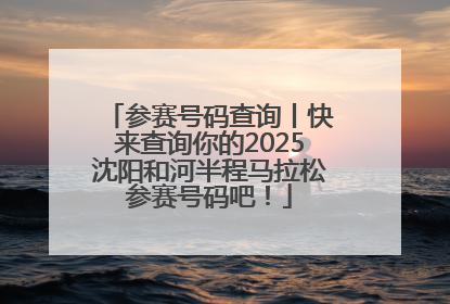 参赛号码查询丨快来查询你的2025沈阳和河半程马拉松参赛号码吧！
