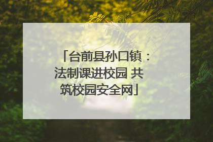 台前县孙口镇：法制课进校园 共筑校园安全网