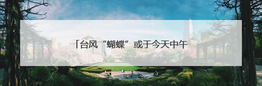 台风“蝴蝶”或于今天中午前后再次登陆！最新动态→