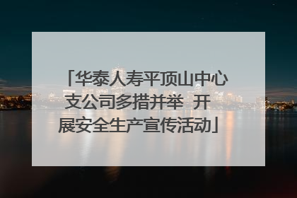 华泰人寿平顶山中心支公司多措并举  开展安全生产宣传活动