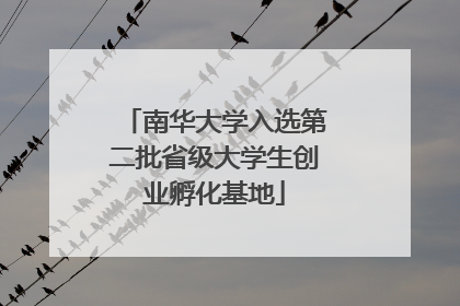 南华大学入选第二批省级大学生创业孵化基地