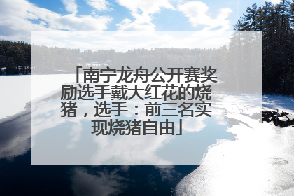 南宁龙舟公开赛奖励选手戴大红花的烧猪，选手：前三名实现烧猪自由