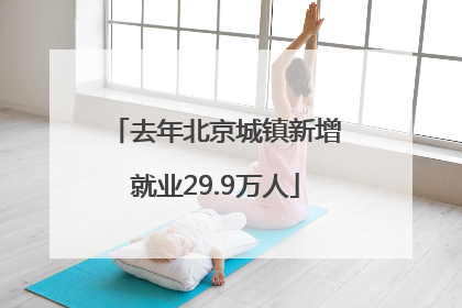 去年北京城镇新增就业29.9万人