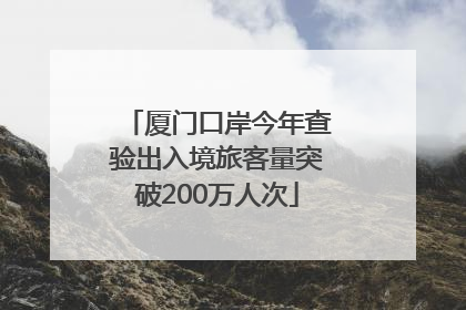 厦门口岸今年查验出入境旅客量突破200万人次