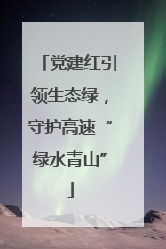 党建红引领生态绿，守护高速“绿水青山”