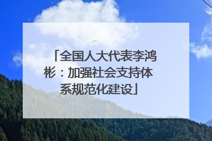 全国人大代表李鸿彬：加强社会支持体系规范化建设