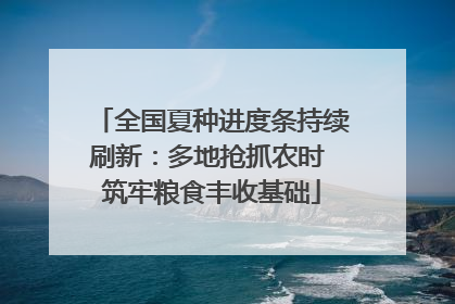 全国夏种进度条持续刷新：多地抢抓农时 筑牢粮食丰收基础