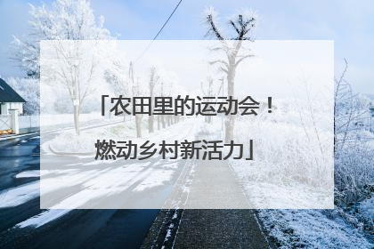 农田里的运动会！燃动乡村新活力